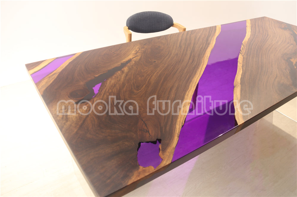 Resin Wood Dining Table - MOOKAFURNITURE