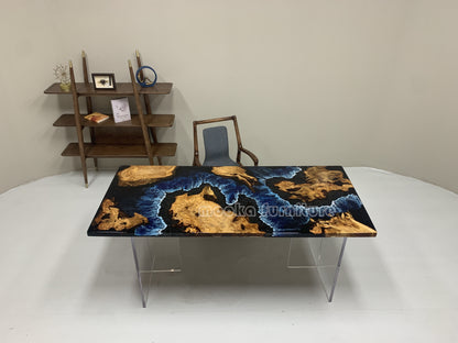 Resin Wood Dining Table - MOOKAFURNITURE