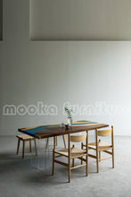 Load image into Gallery viewer, Resin Wood Dining Table - MOOKAFURNITURE