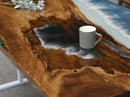 Resin Wood Table - MOOKAFURNITURE