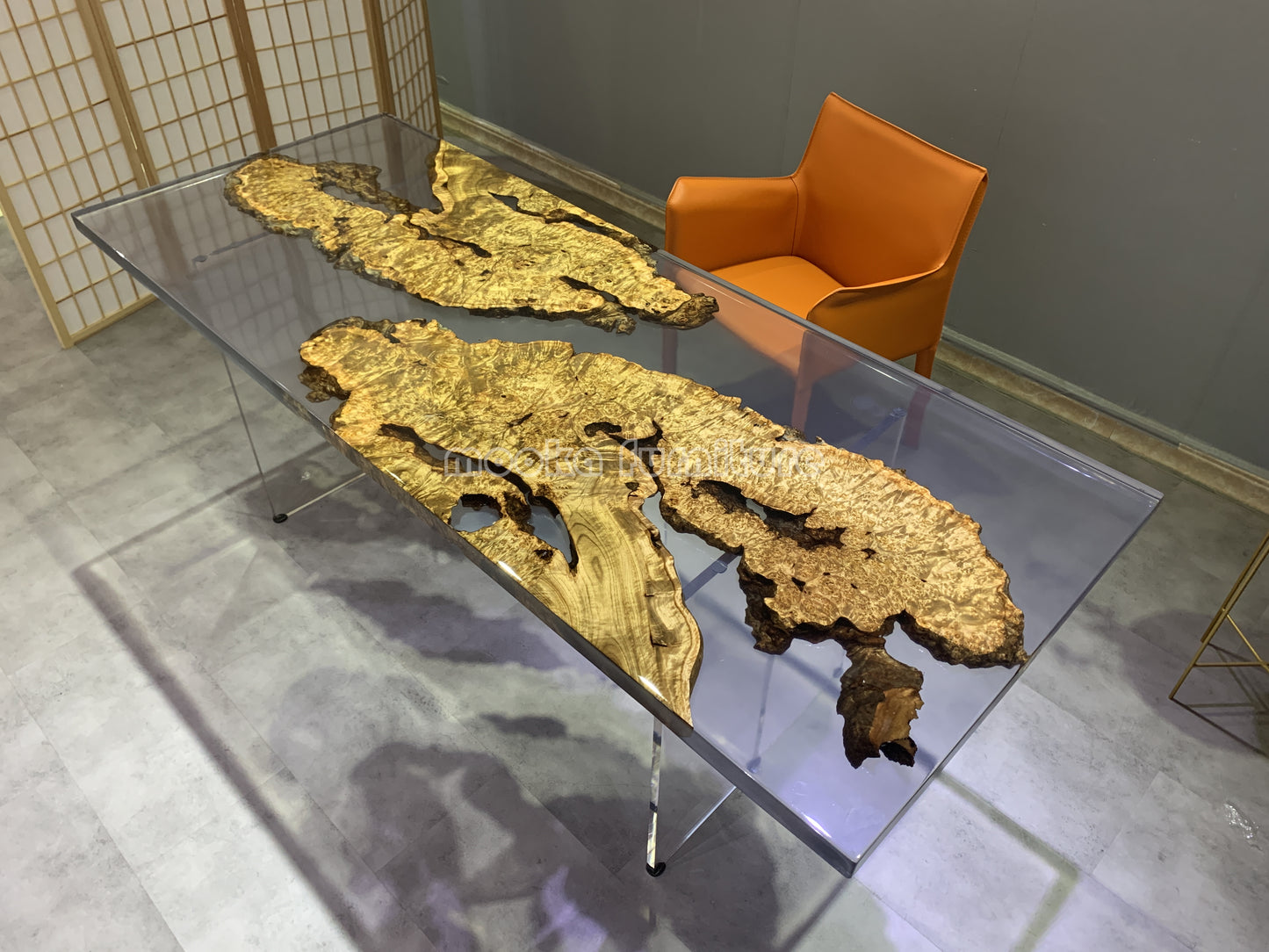 Resin Wood Dining Table - MOOKAFURNITURE