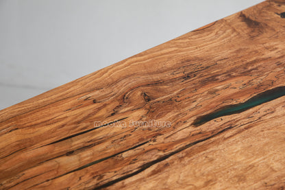 Resin Wood Dining Table - MOOKAFURNITURE