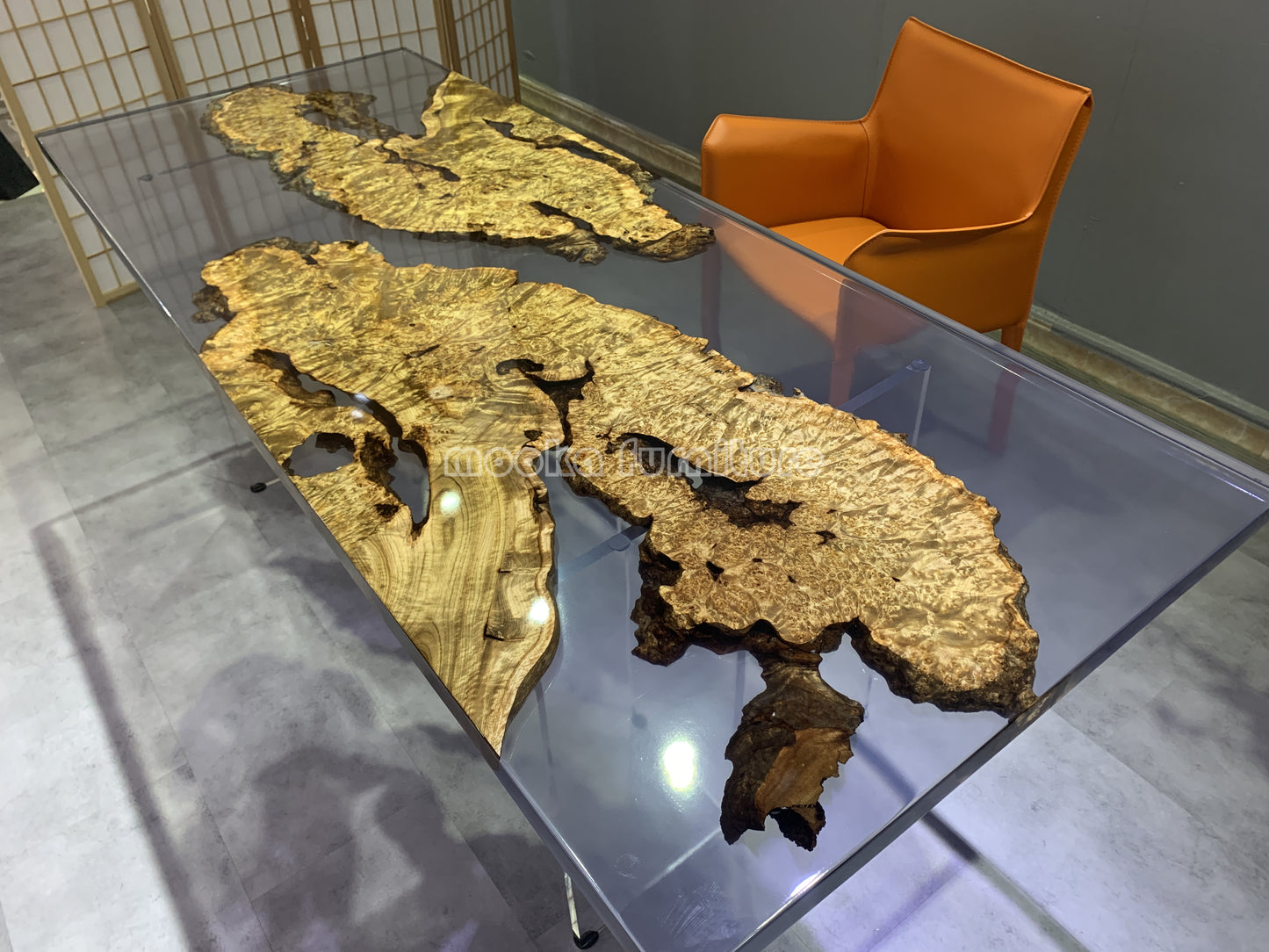 Resin Wood Dining Table - MOOKAFURNITURE