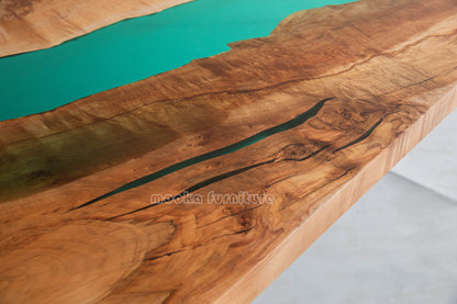 Resin Wood Dining Table - MOOKAFURNITURE