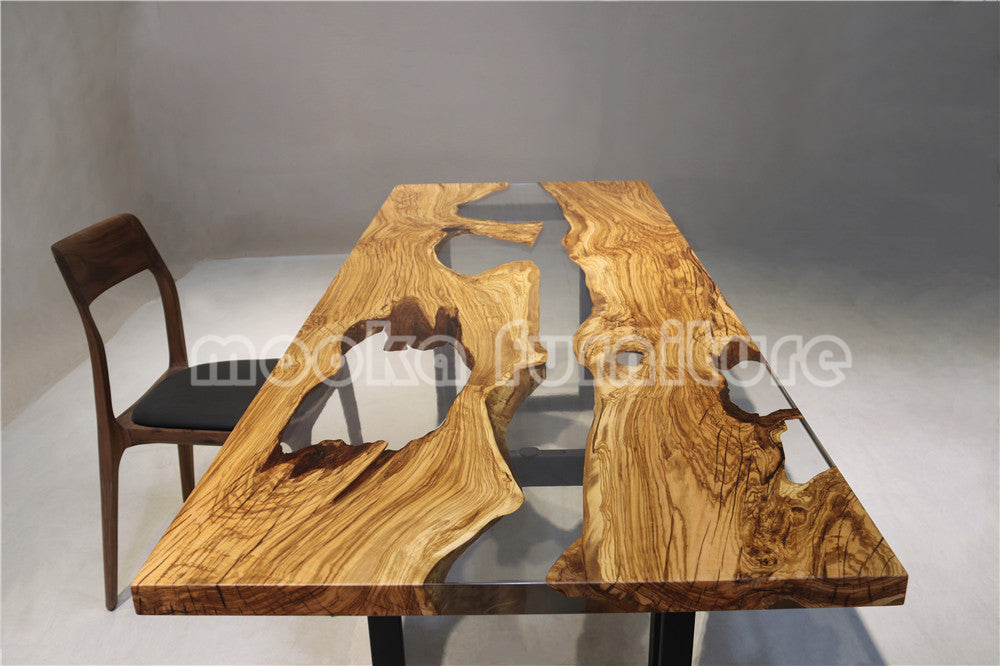 Resin Wood Dining Table - MOOKAFURNITURE