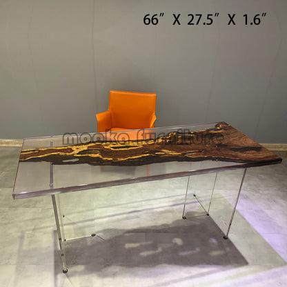 Resin Wood Dining Table - MOOKAFURNITURE