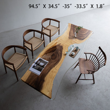 Resin Wood Dining Table - MOOKAFURNITURE