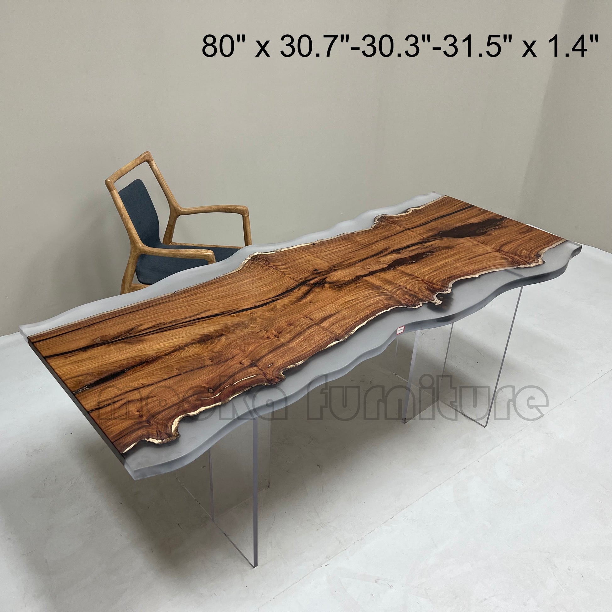 Resin Wood Dining Table - MOOKAFURNITURE