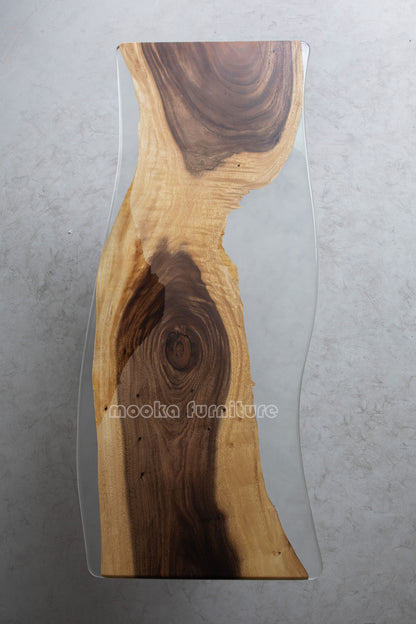 Resin Wood Dining Table - MOOKAFURNITURE