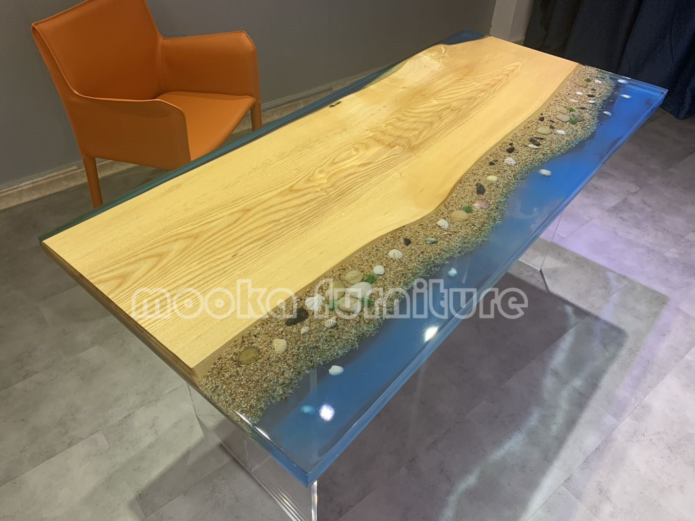 Resin Wood Dining Table - MOOKAFURNITURE