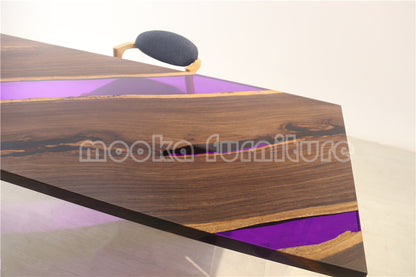 Resin Wood Dining Table - MOOKAFURNITURE