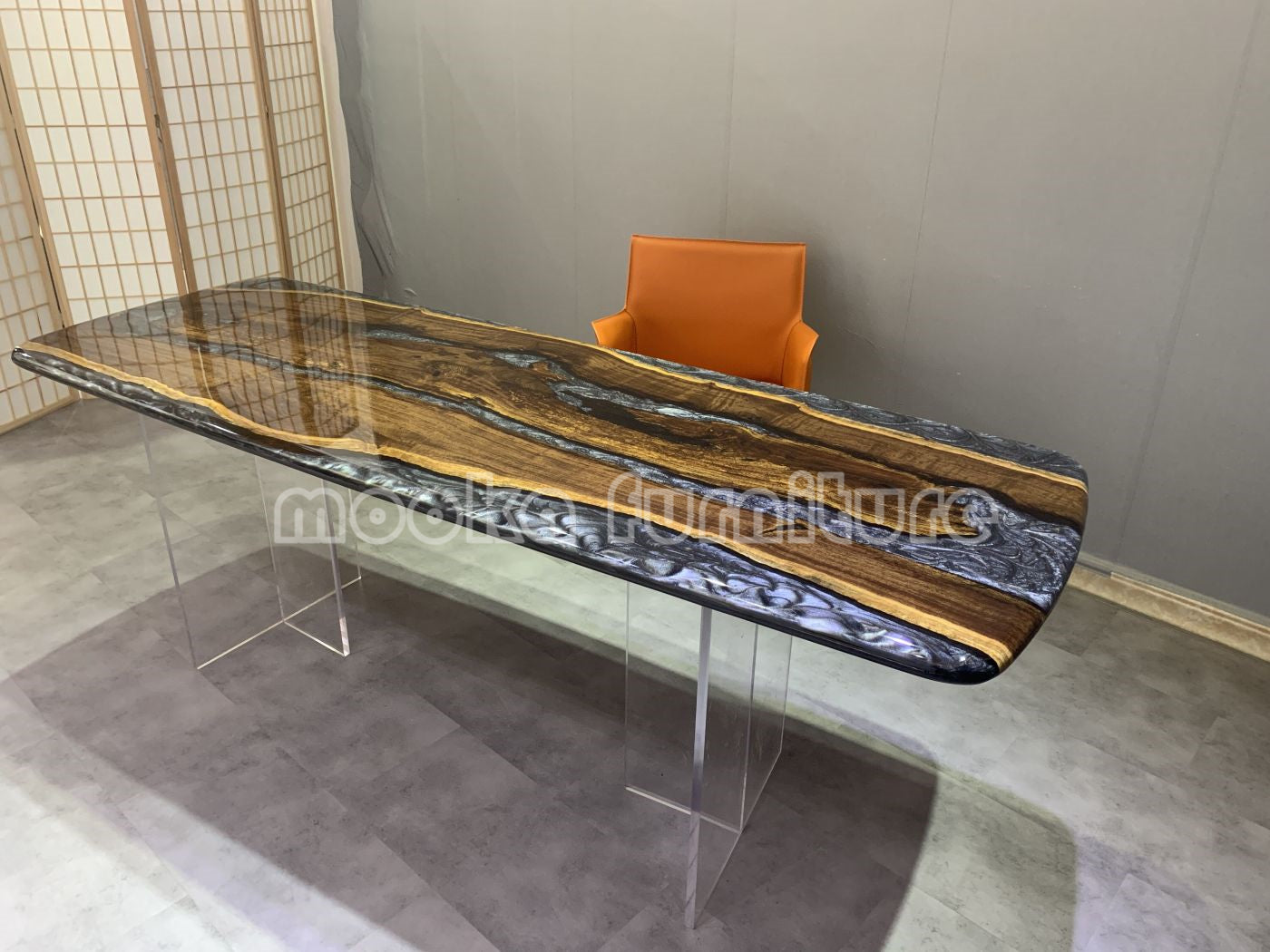 Resin Wood Dining Table - MOOKAFURNITURE