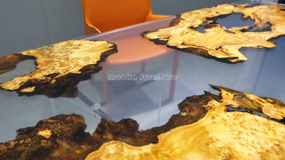 Resin Wood Dining Table - MOOKAFURNITURE