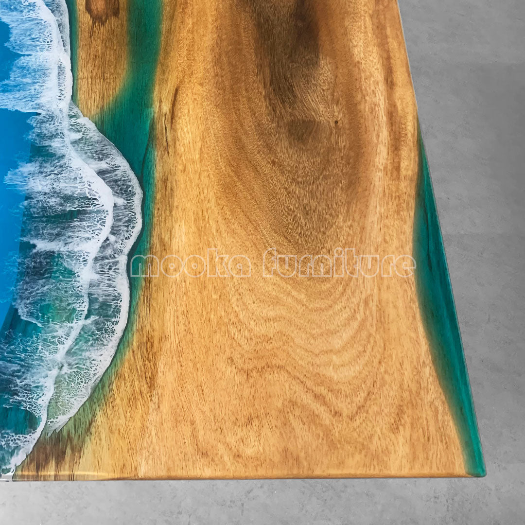 Resin Wood Dining Table - MOOKAFURNITURE