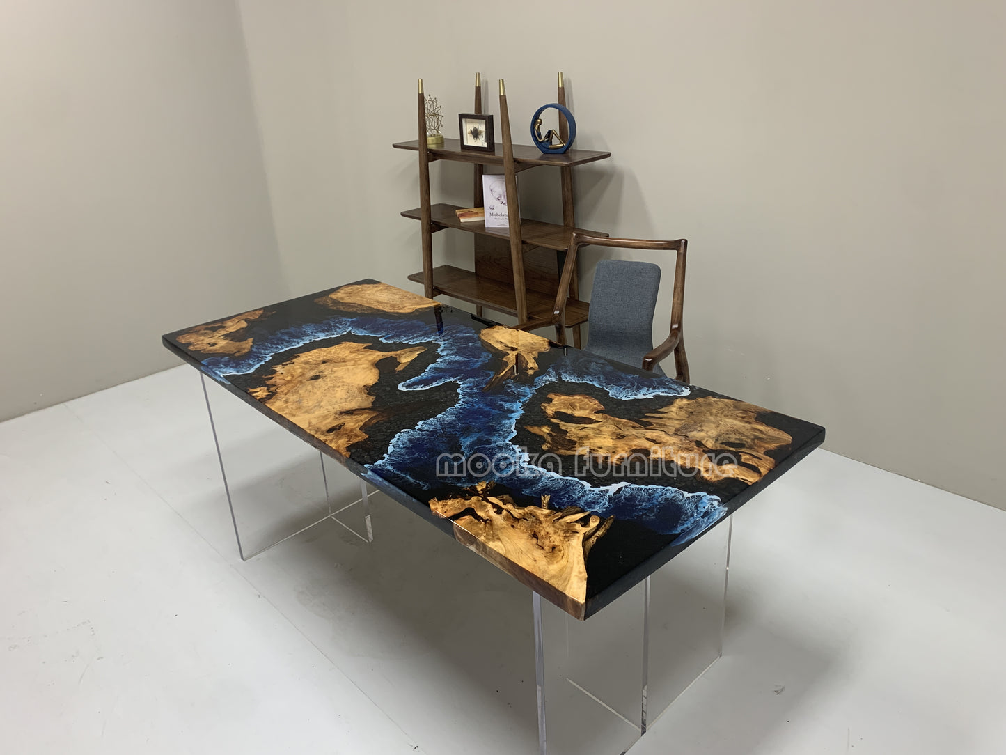 Resin Wood Dining Table - MOOKAFURNITURE