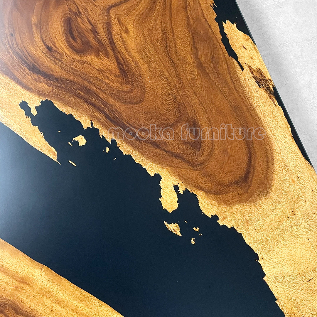 Resin Wood Dining Table - MOOKAFURNITURE