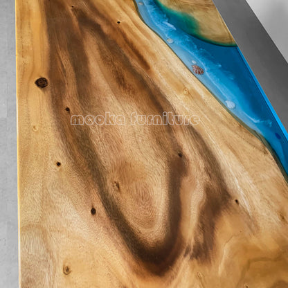 Resin Wood Dining Table - MOOKAFURNITURE