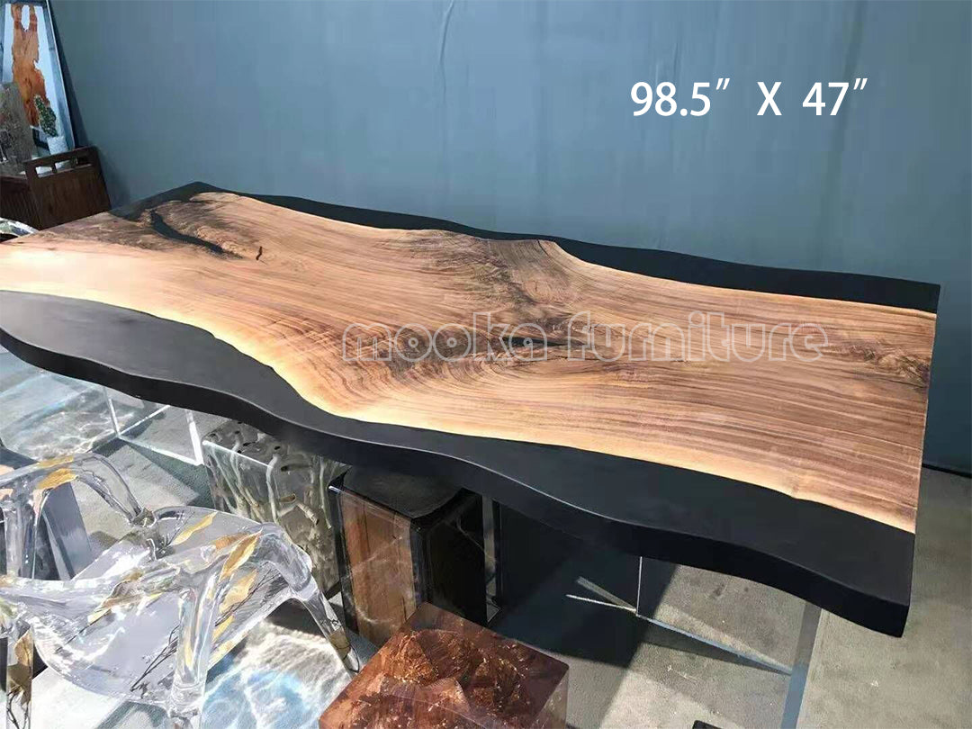 Resin Wood Dining Table - MOOKAFURNITURE