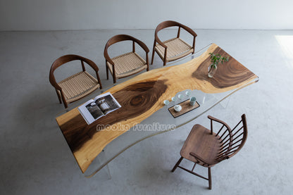 Resin Wood Dining Table - MOOKAFURNITURE