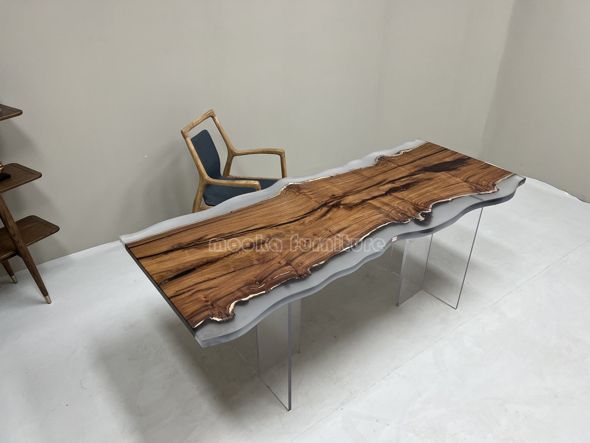 Resin Wood Dining Table - MOOKAFURNITURE