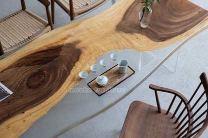 Resin Wood Dining Table - MOOKAFURNITURE