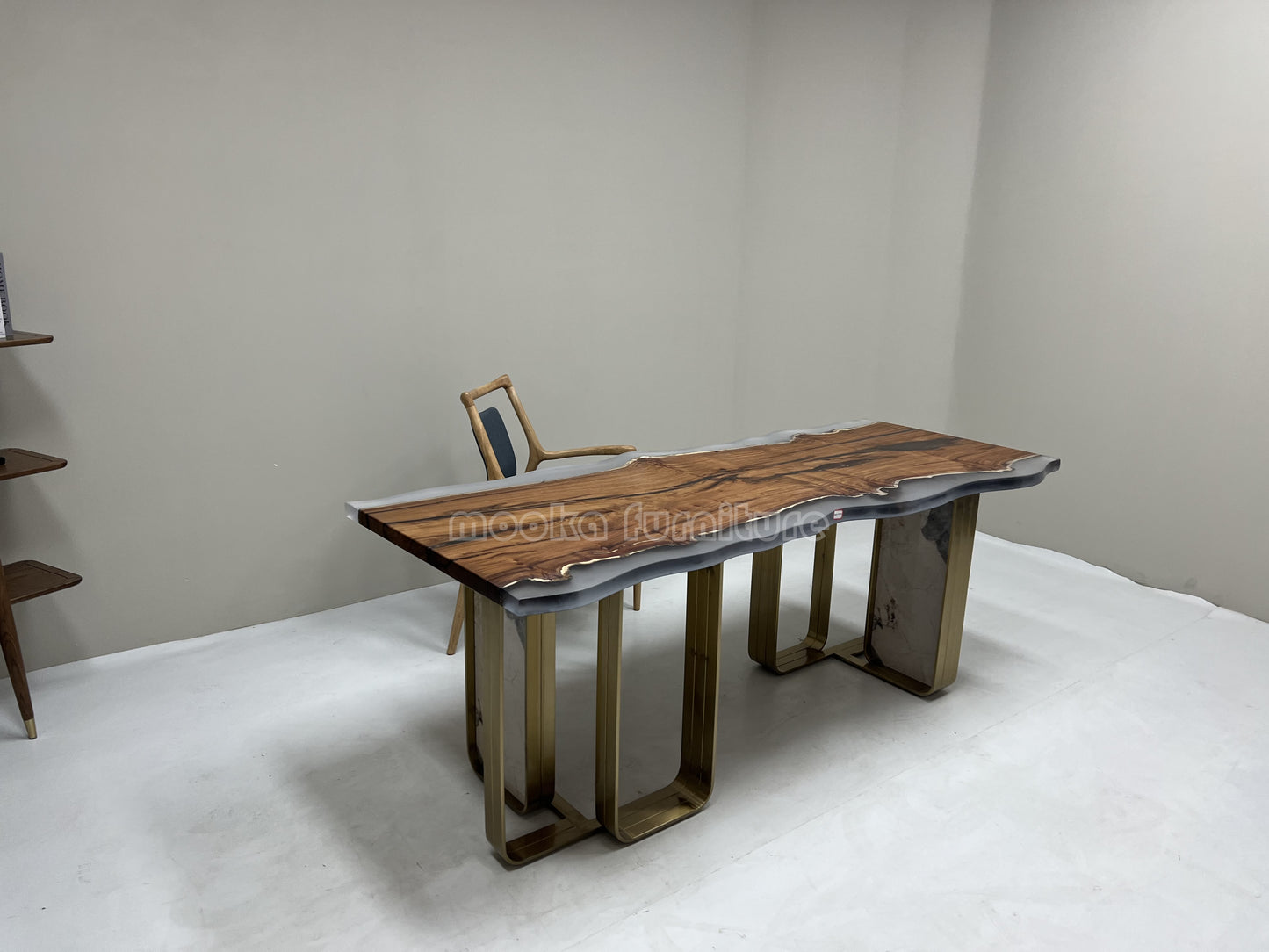 Resin Wood Dining Table - MOOKAFURNITURE