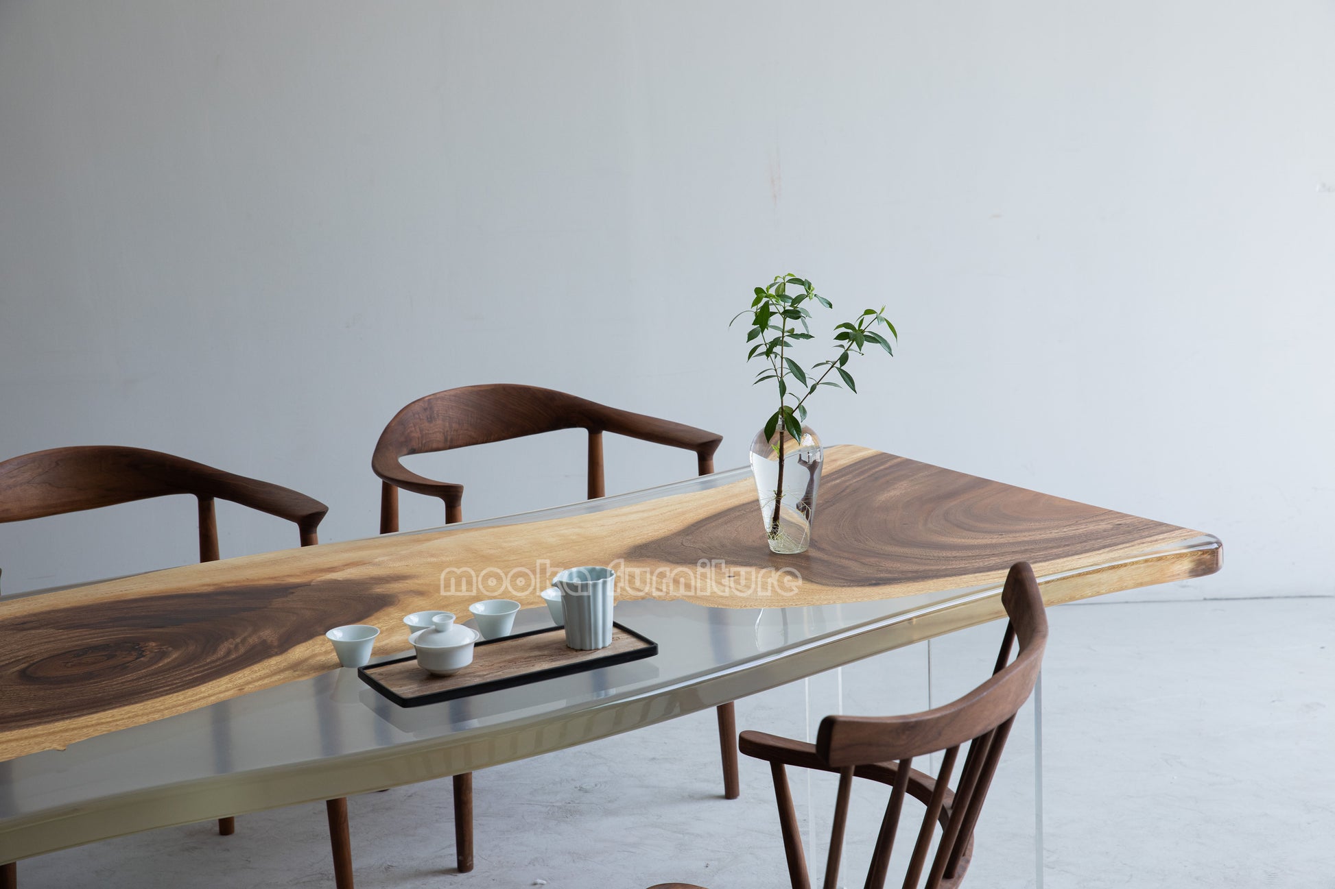 Resin Wood Dining Table - MOOKAFURNITURE