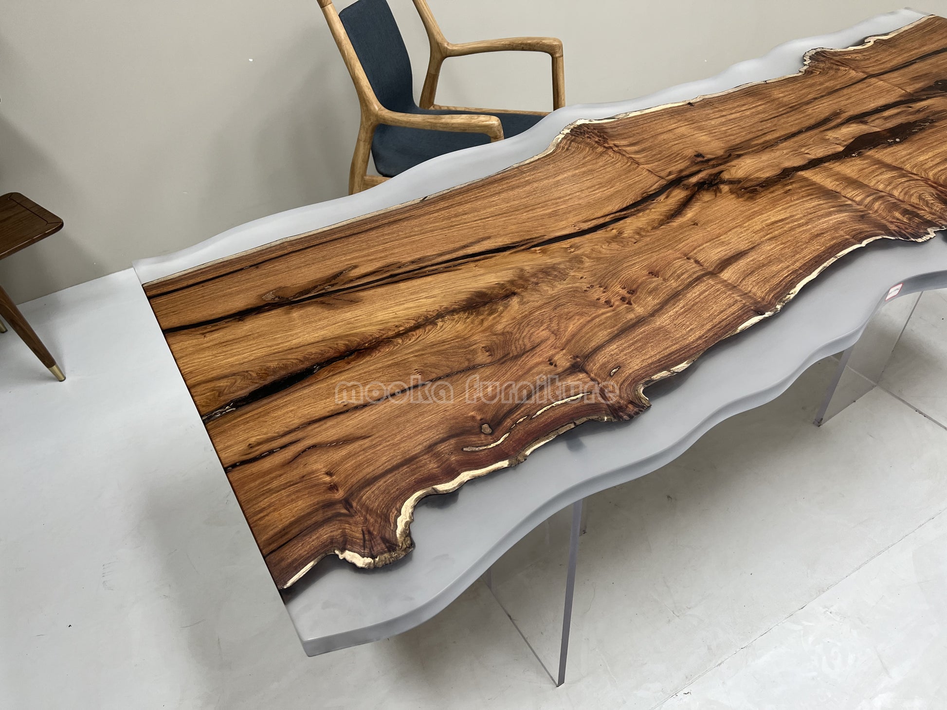 Resin Wood Dining Table - MOOKAFURNITURE