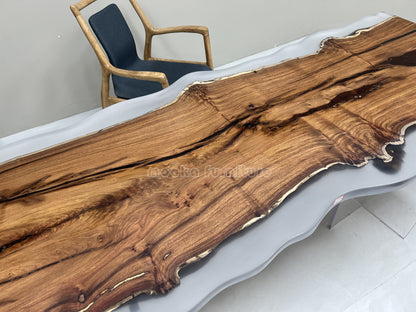 Resin Wood Dining Table - MOOKAFURNITURE