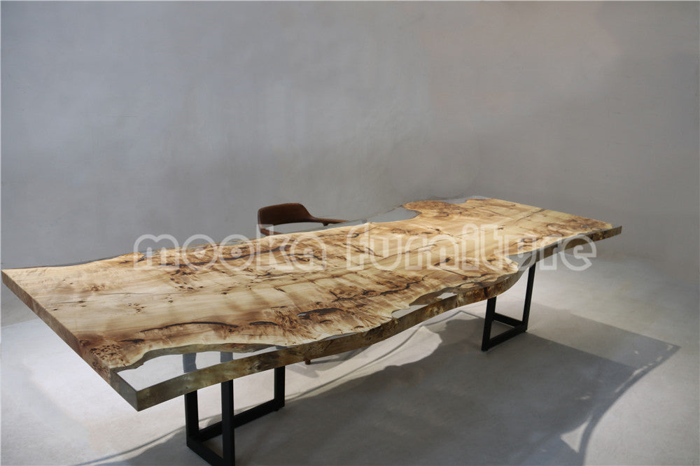 Resin Wood Dining Table - MOOKAFURNITURE