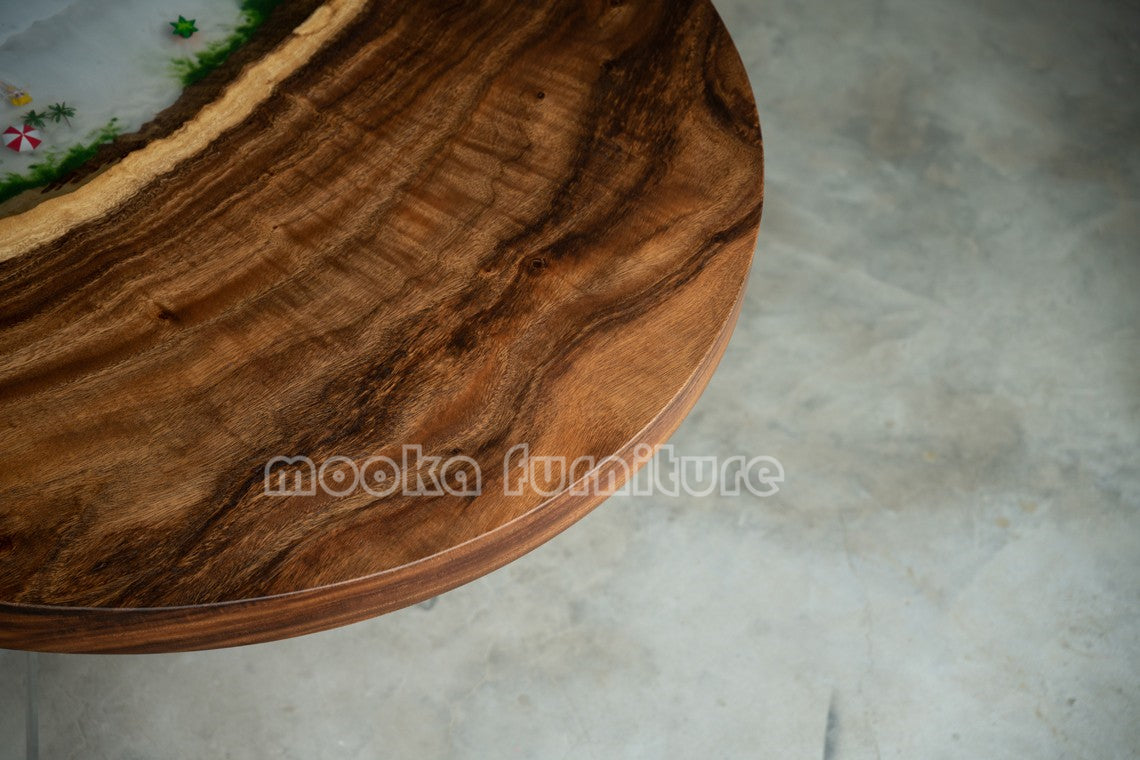 Resin Wood Dining Table Coffee Table - MOOKAFURNITURE