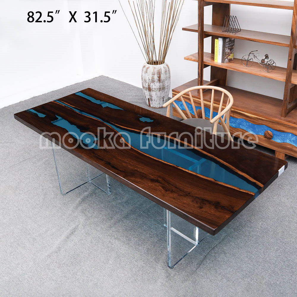 Resin Wood Dining Table - MOOKAFURNITURE