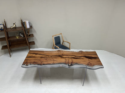 Resin Wood Dining Table - MOOKAFURNITURE