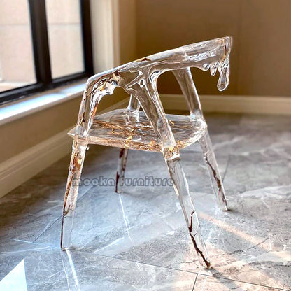 Resin Crystal Dining Chair - MOOKAFURNITURE