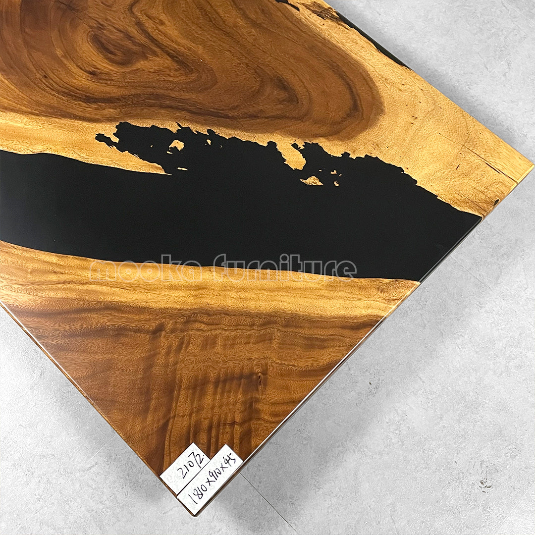 Resin Wood Dining Table - MOOKAFURNITURE