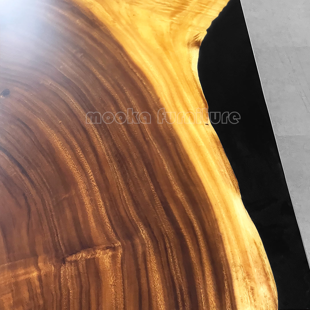 Resin Wood Dining Table - MOOKAFURNITURE