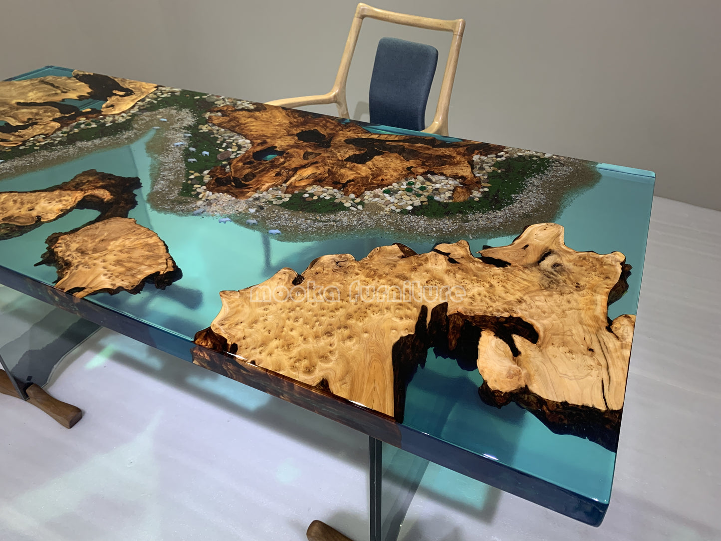 Resin Wood Dining Table - MOOKAFURNITURE