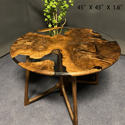 Resin Wood Dining Table - MOOKAFURNITURE