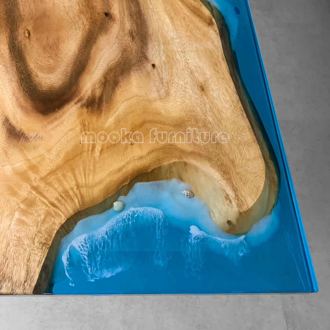 Resin Wood Dining Table - MOOKAFURNITURE