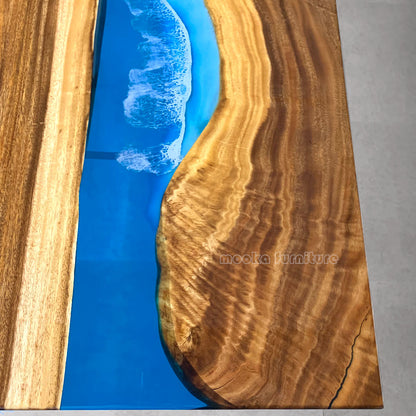 Resin Wood Dining Table - MOOKAFURNITURE