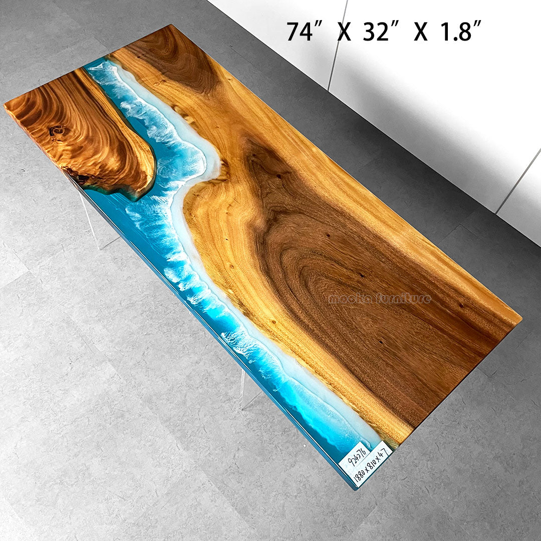 Resin Wood Dining Table - MOOKAFURNITURE