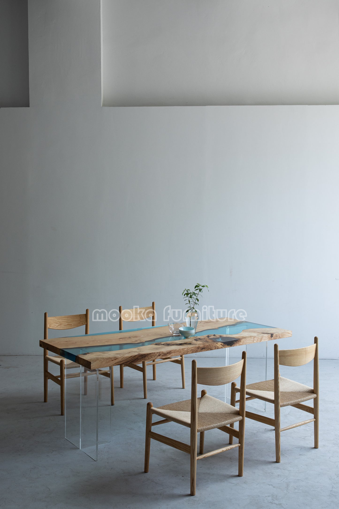 Resin Wood Dining Table - MOOKAFURNITURE