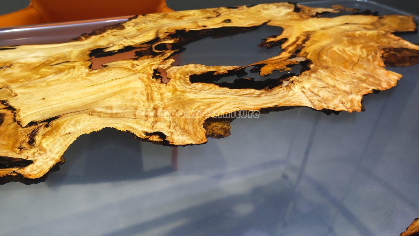 Resin Wood Dining Table - MOOKAFURNITURE