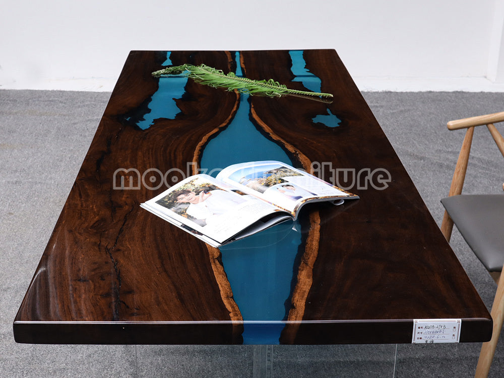 Resin Wood Dining Table - MOOKAFURNITURE