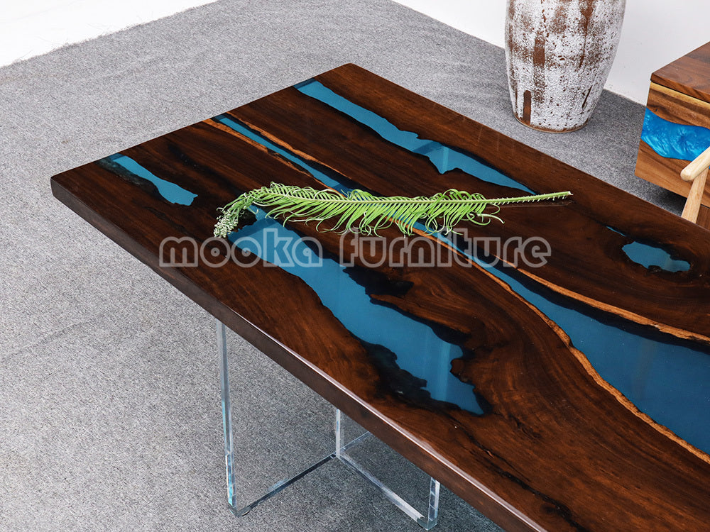 Resin Wood Dining Table - MOOKAFURNITURE