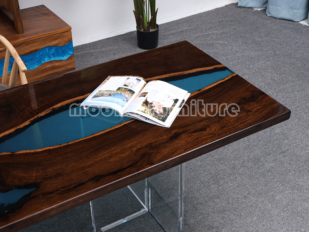 Resin Wood Dining Table - MOOKAFURNITURE