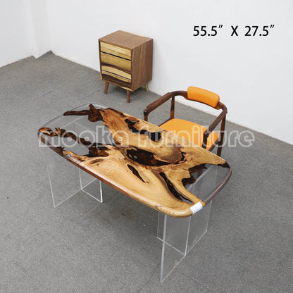 Resin Wood Dining Table - MOOKAFURNITURE