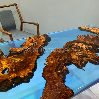 Resin Wood Dining Table - MOOKAFURNITURE