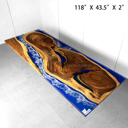 Resin Wood Dining Table - MOOKAFURNITURE