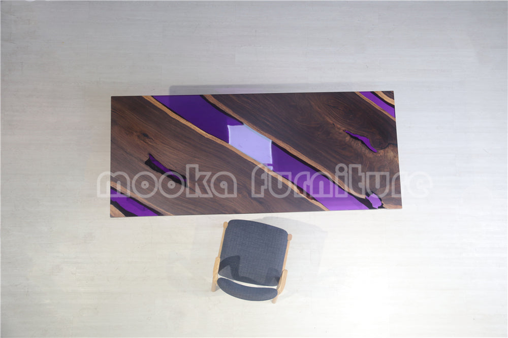 Resin Wood Dining Table - MOOKAFURNITURE